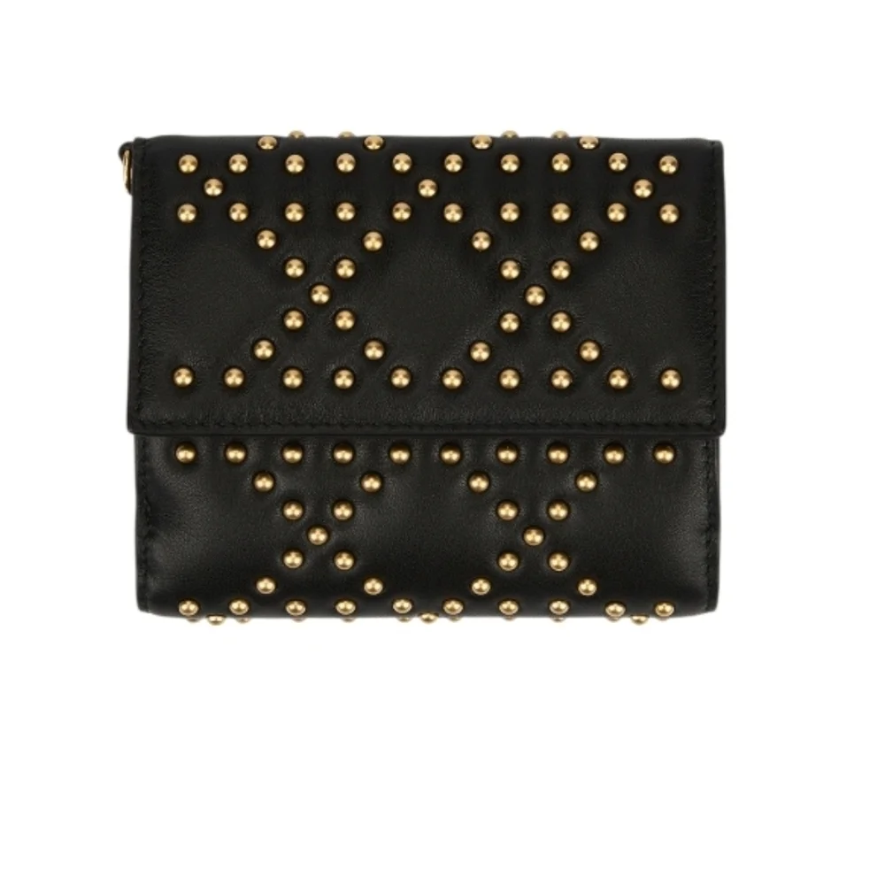 Christian Dior Lady Dior Studded Black Wallet W/COA